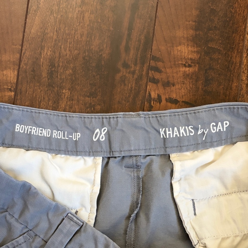 GAP Blue Boyfriend Roll-Up Khakis - Picture 3 of 4